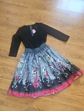Pinup Couture Black Skeleton Dance Dress